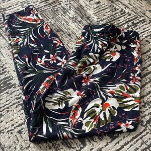 Floral Print Leggings - Navy